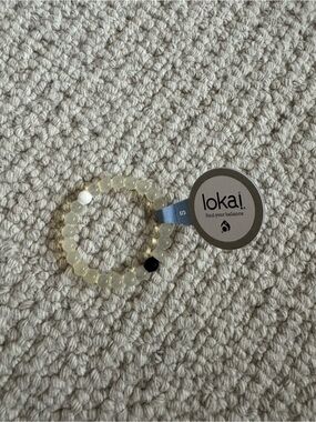 Lokai small Translucent Beaded Balance Bracelet with Black and White Accent